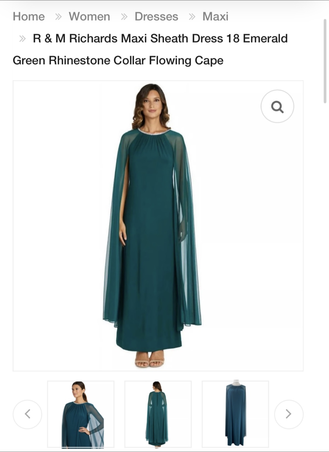 Emerald Green Maxi Dress with Cape size 14w