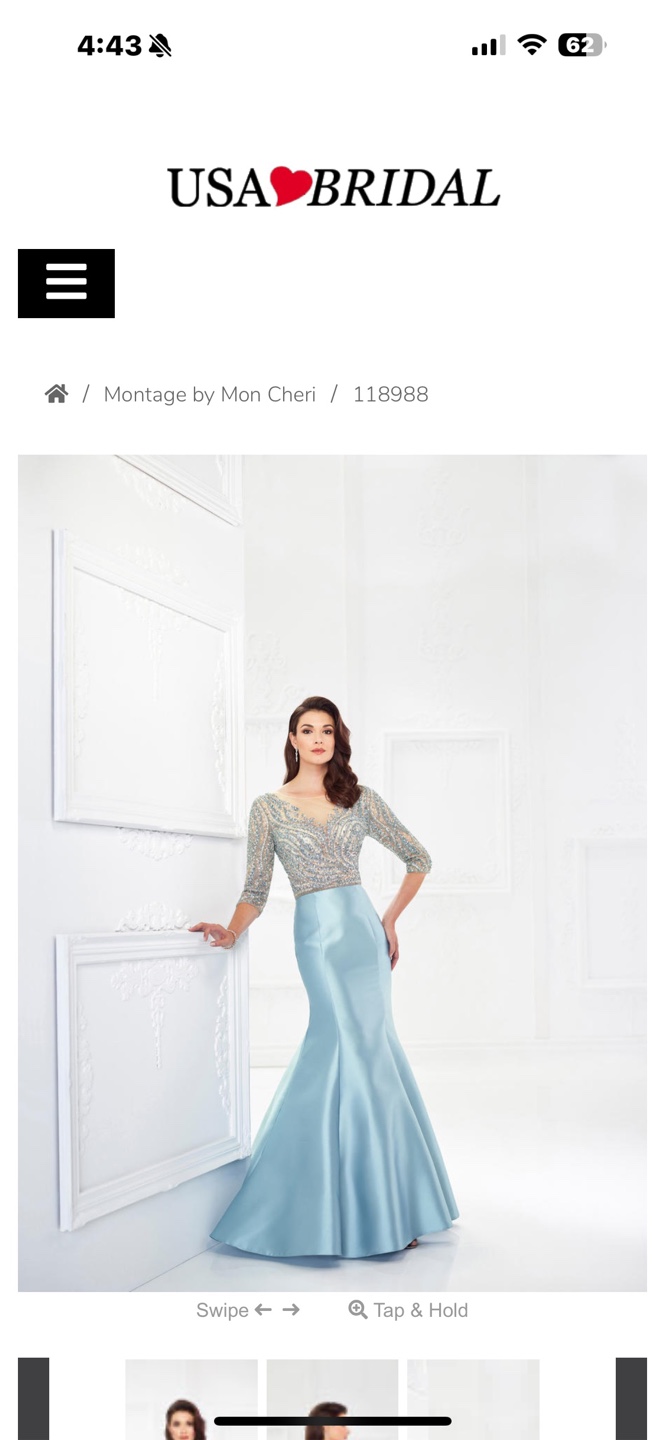 New modest gown Montage by Mon Cheri Evening Gown size 8