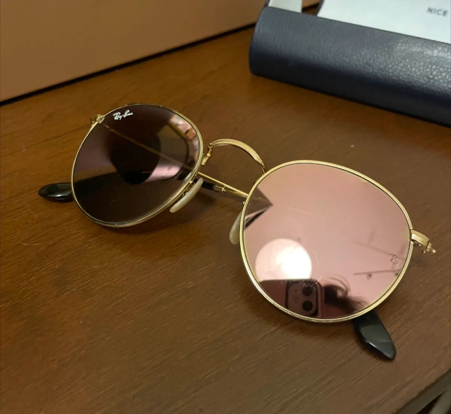 Ray Ban Mirrored Rose Gold Sunglasses image indicator(2)