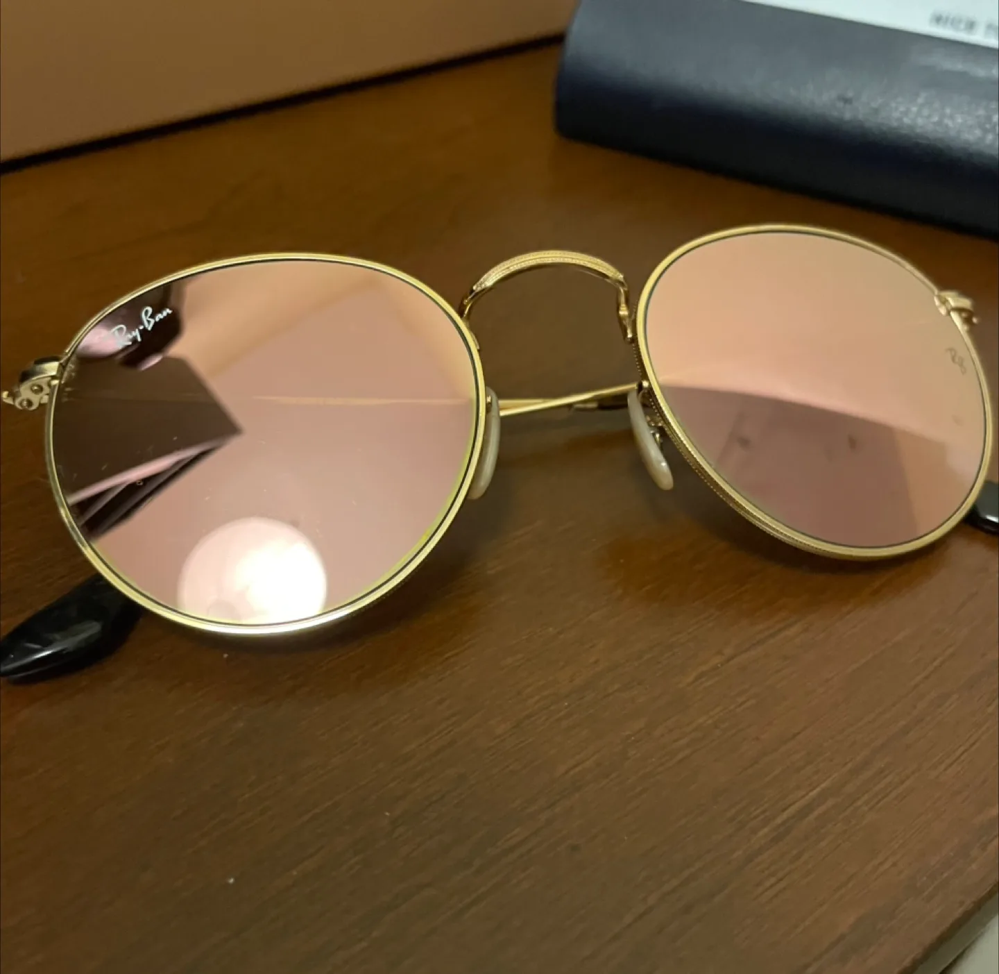 Ray Ban Mirrored Rose Gold Sunglasses thumbnail