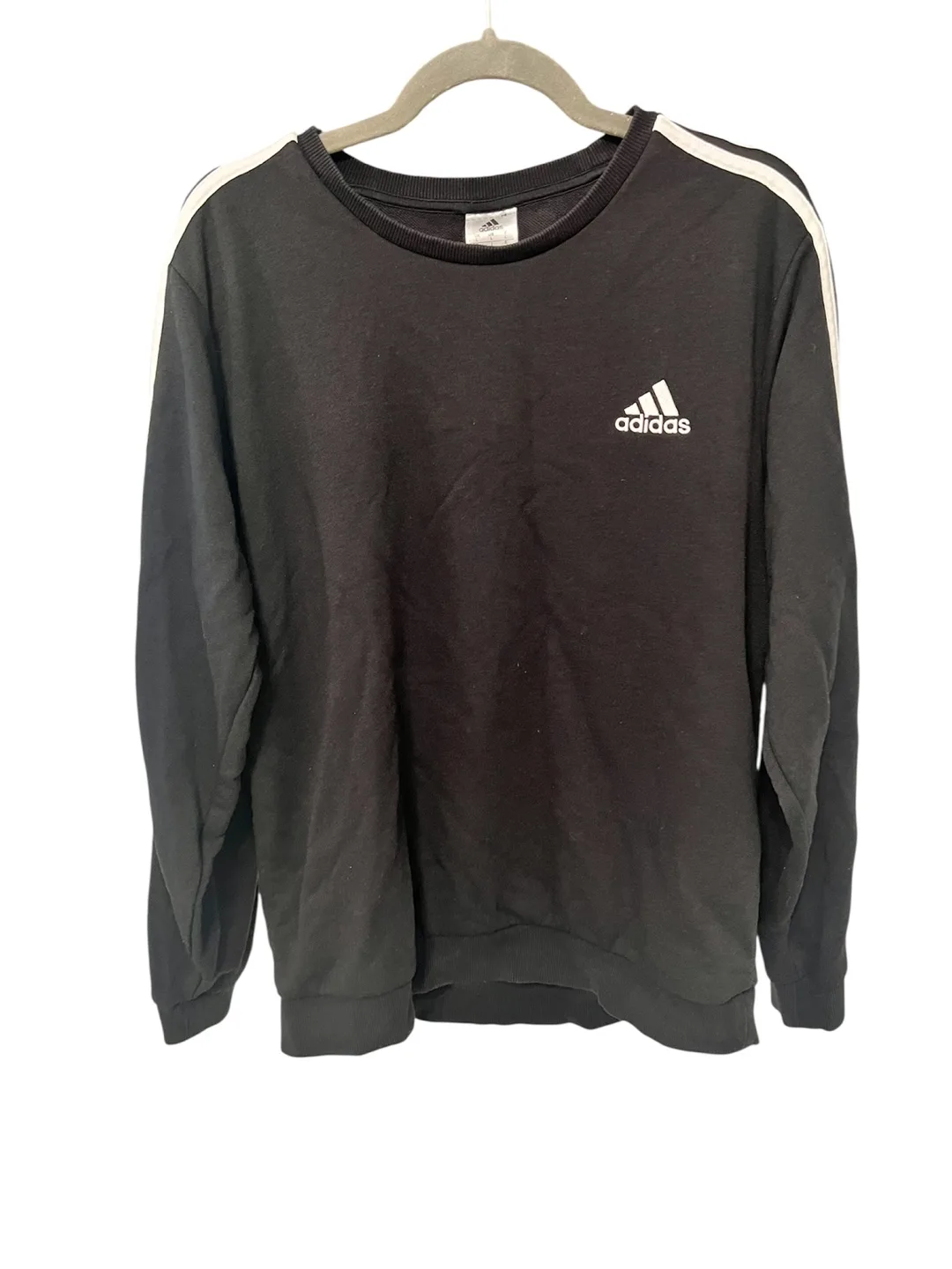 VGUC Adidas Men’s Black Crewneck Sweatshirt Sz LG thumbnail