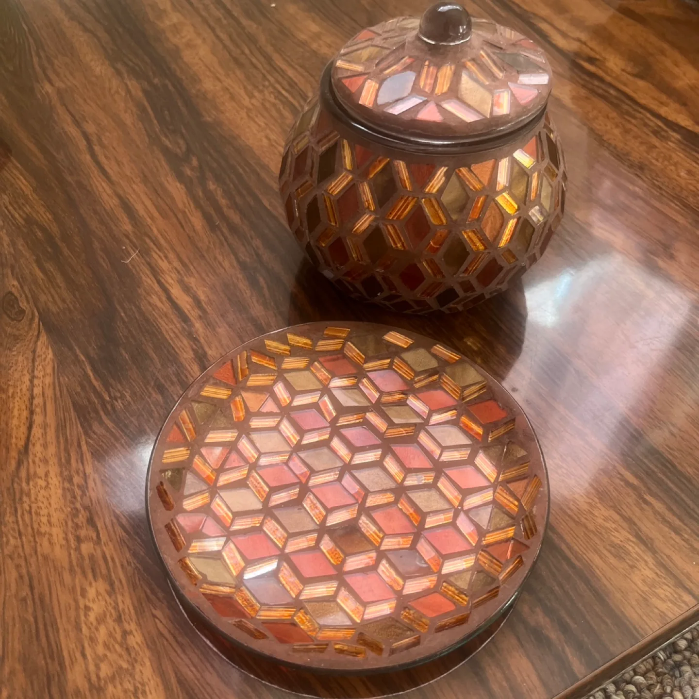 Mosaic Glass Jar & tray Set image indicator(2)