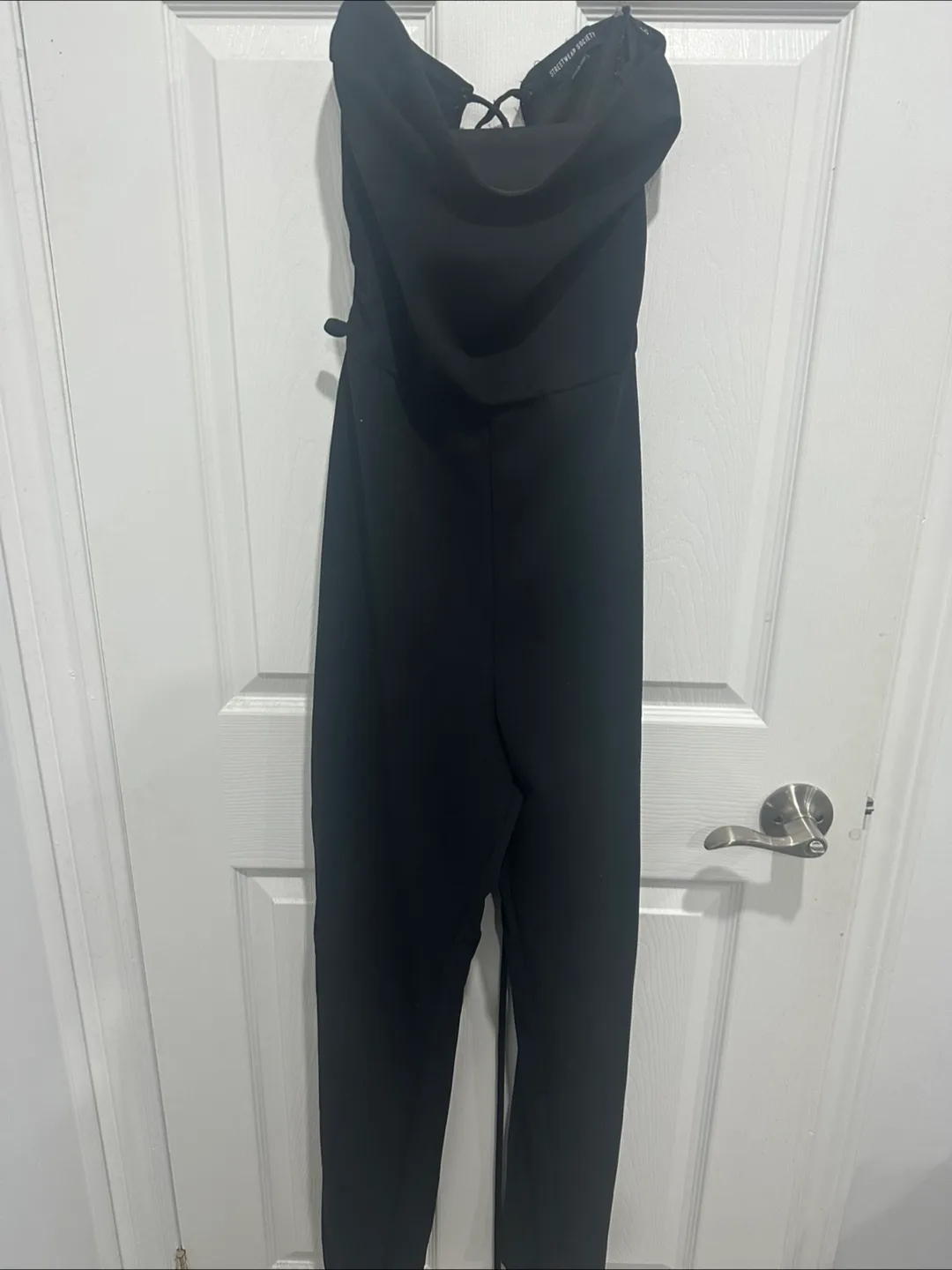 Black Lace-Up Back Jumpsuit thumbnail
