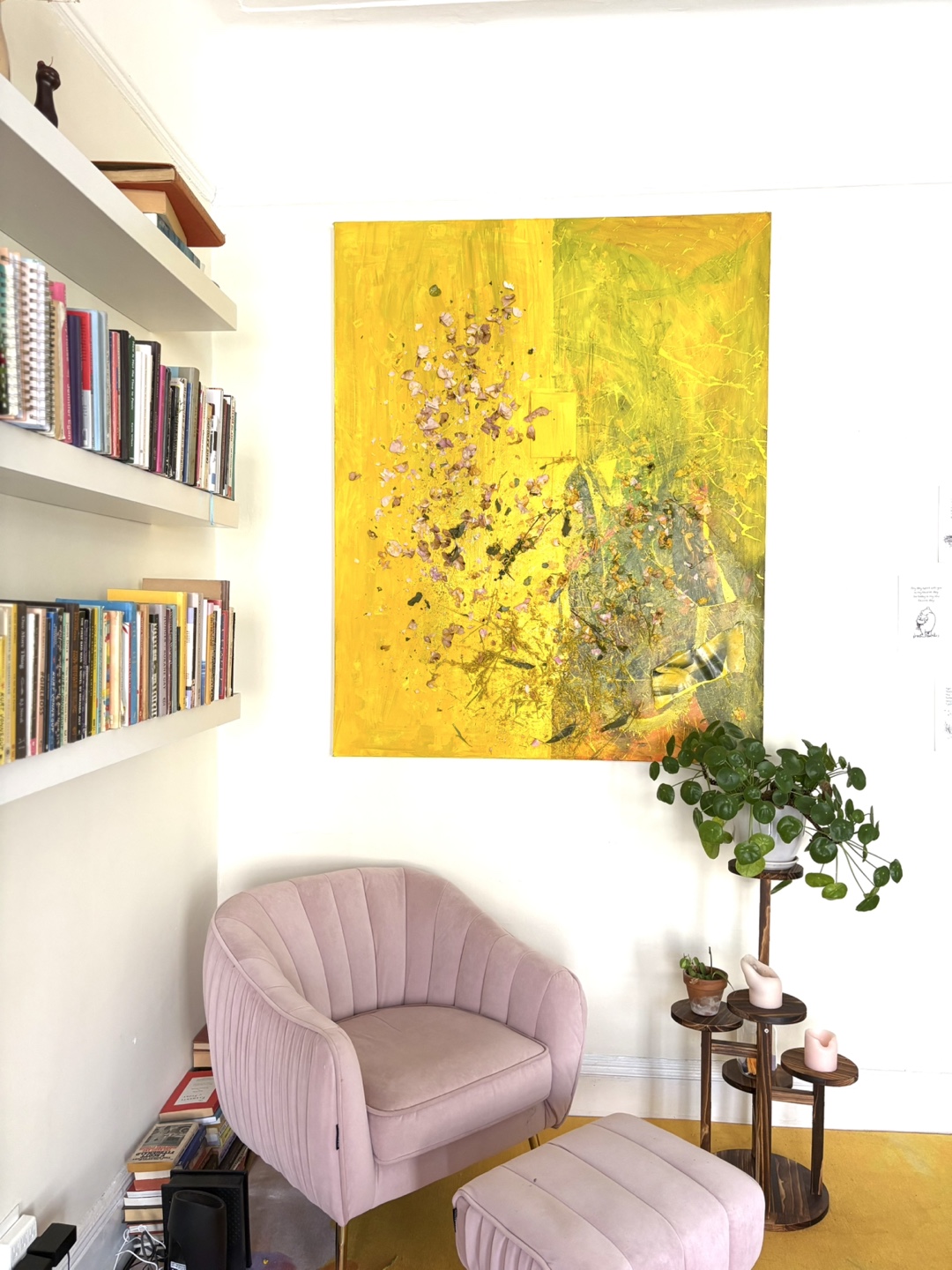 Cozy Pink Armchair and Ottoman