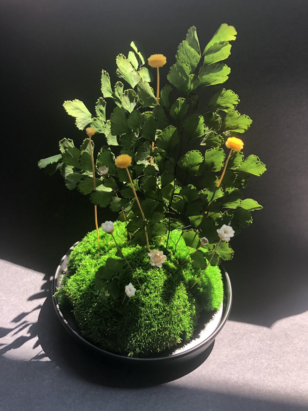 Unique Floral Display in Glass Dome