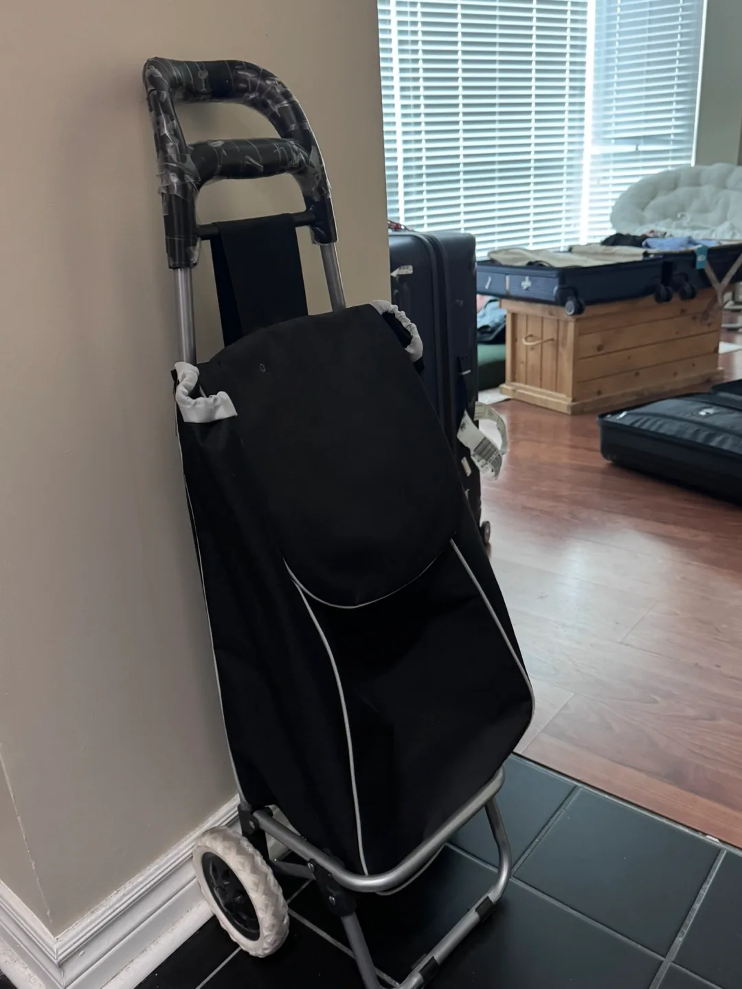 Black Rolling Shopping Cart thumbnail