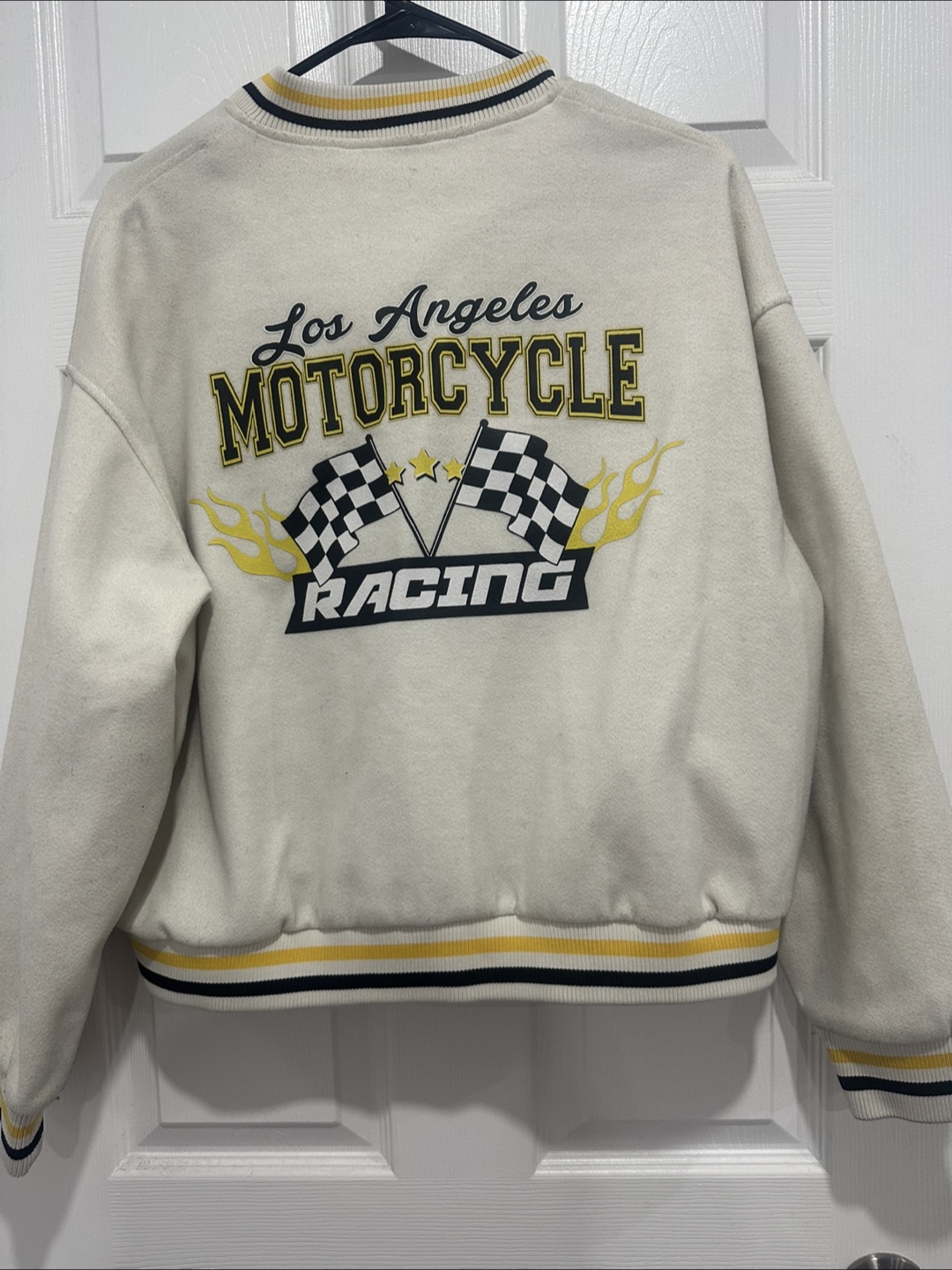 Varsity Jacket with Motorcycle Racing Graphic - photo 2