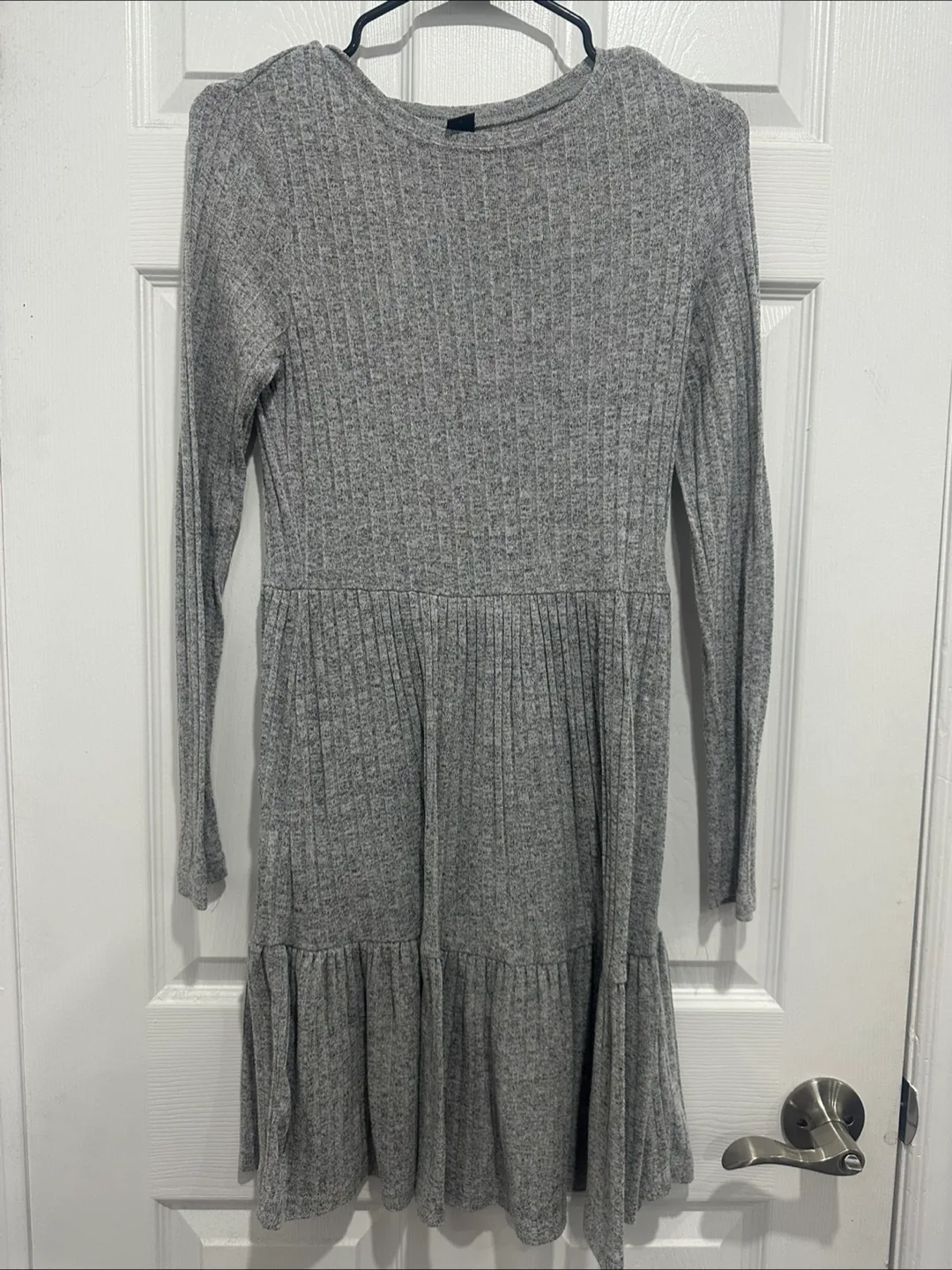 SHEIN Grey Ribbed Long Sleeve Dress thumbnail