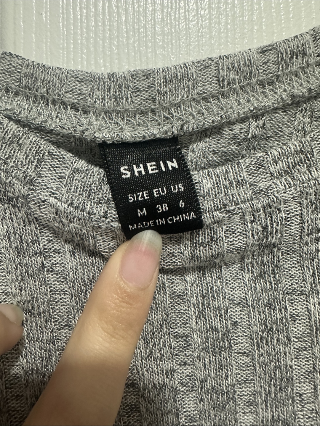 SHEIN Grey Ribbed Long Sleeve Dress - photo 2