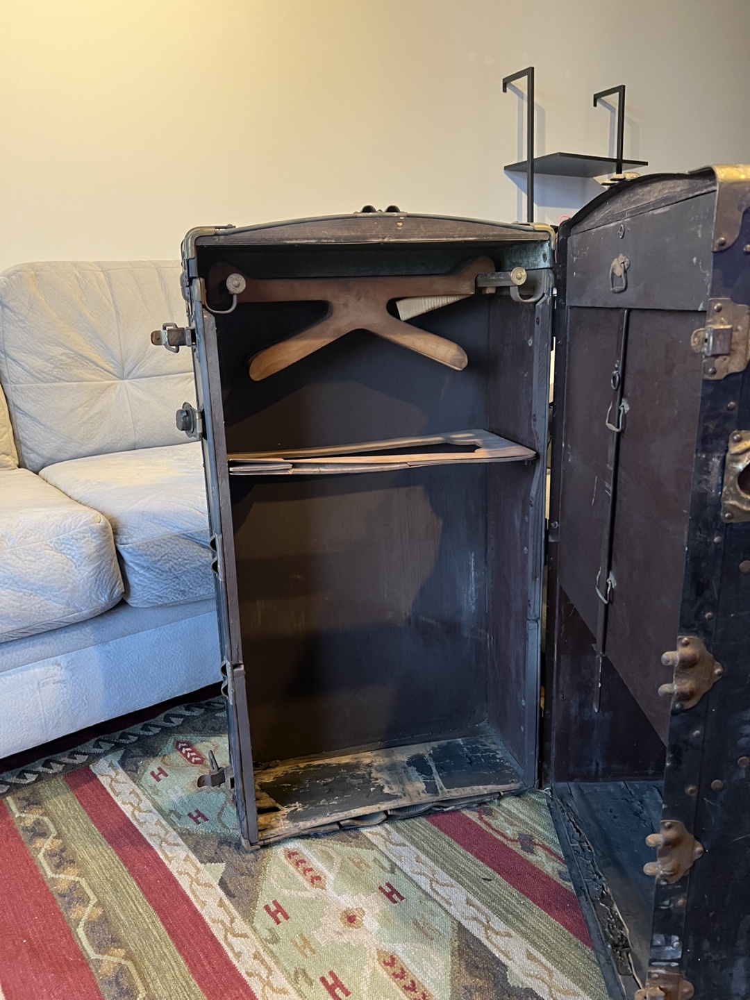 Vintage Black Steamer Trunk - photo 4