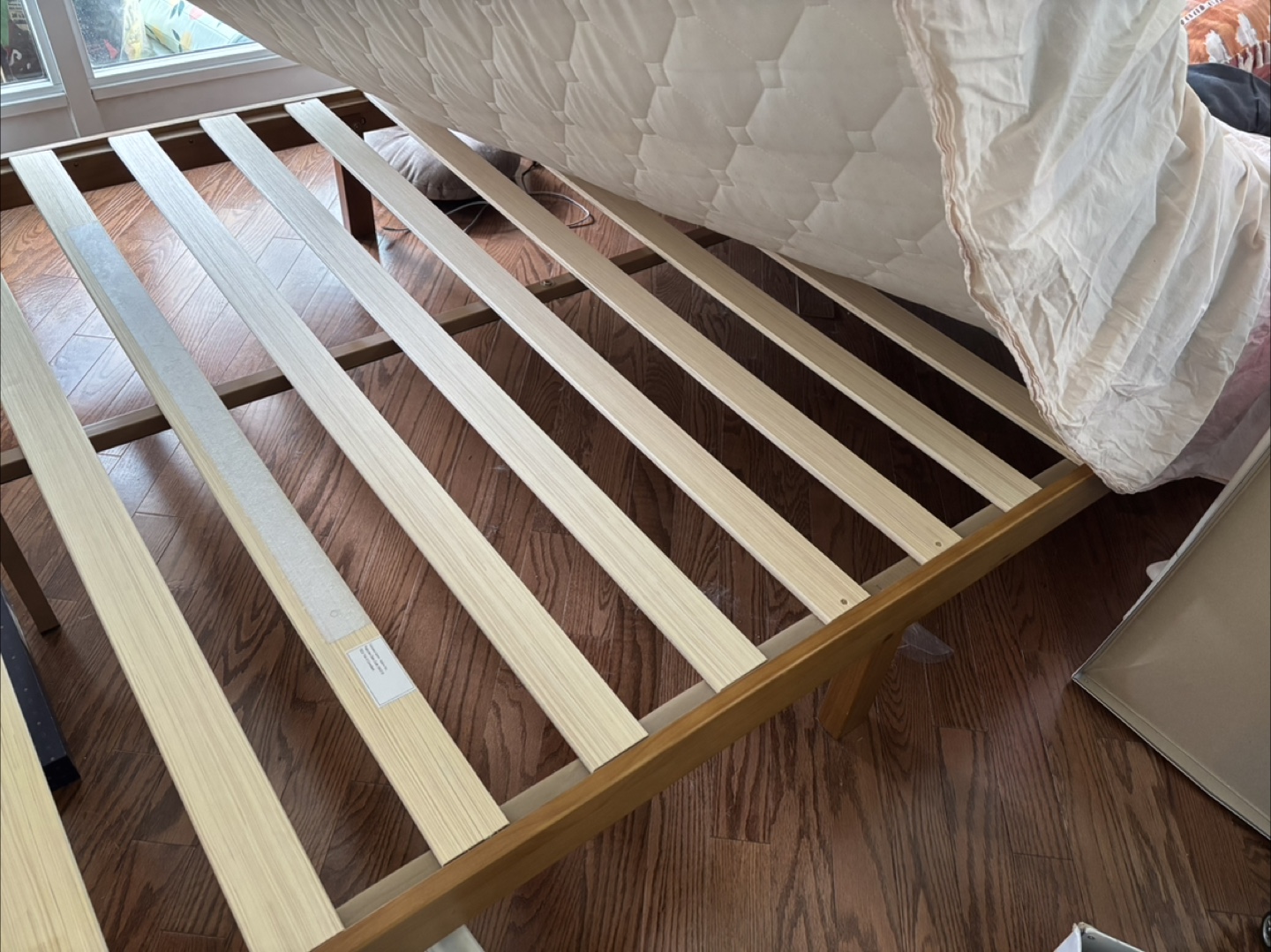 Wooden Bed Frame (with free Queen mattress)