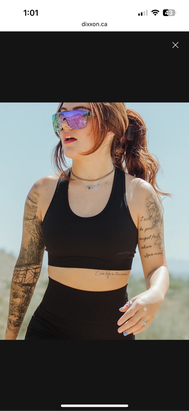 Dixxon - Black Seamless Sports Bra - Large