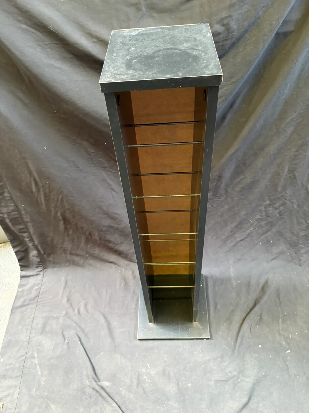 Wooden Black CD Display Tower image indicator(2)