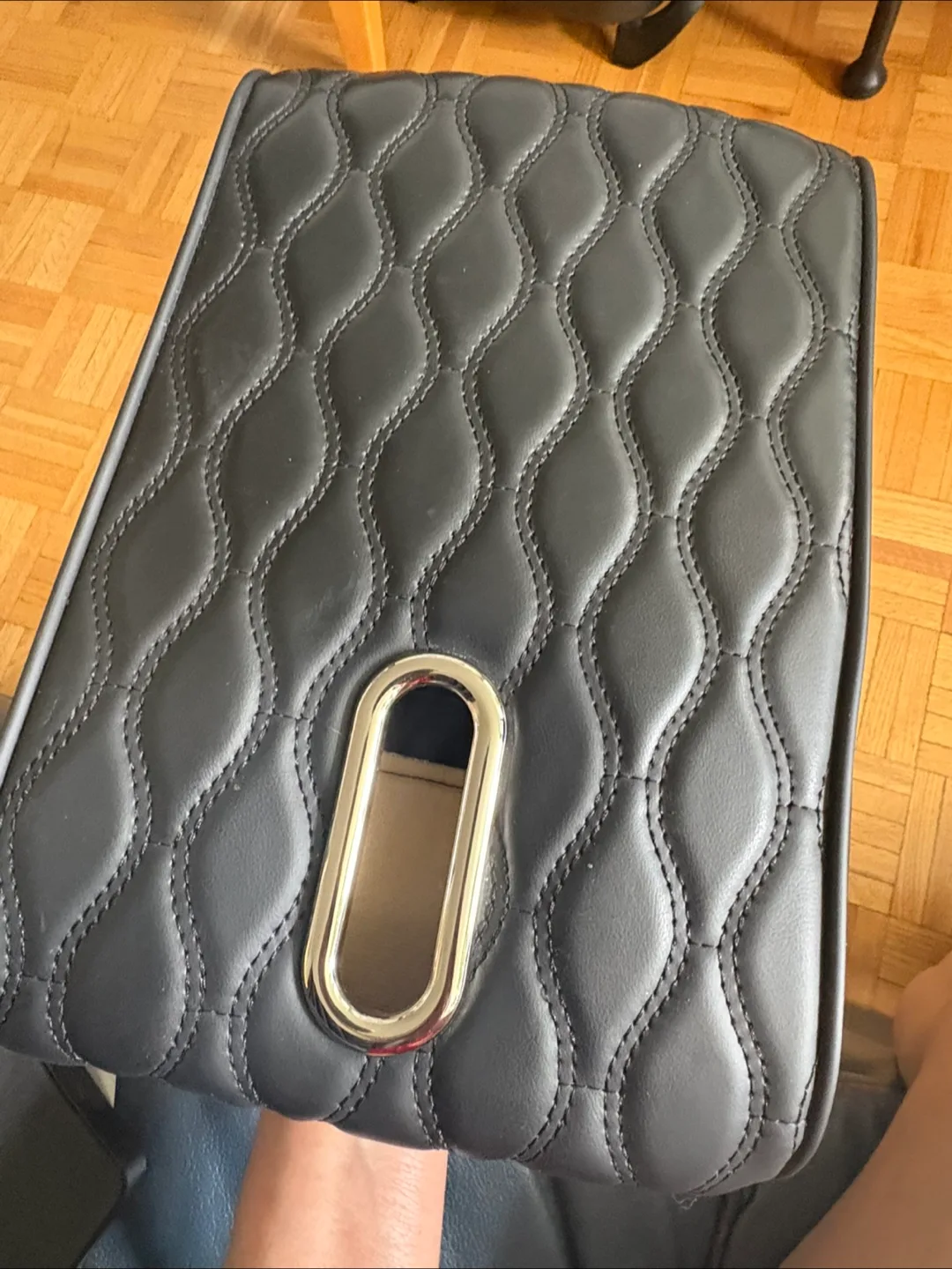 Black quilted car tissue holder thumbnail