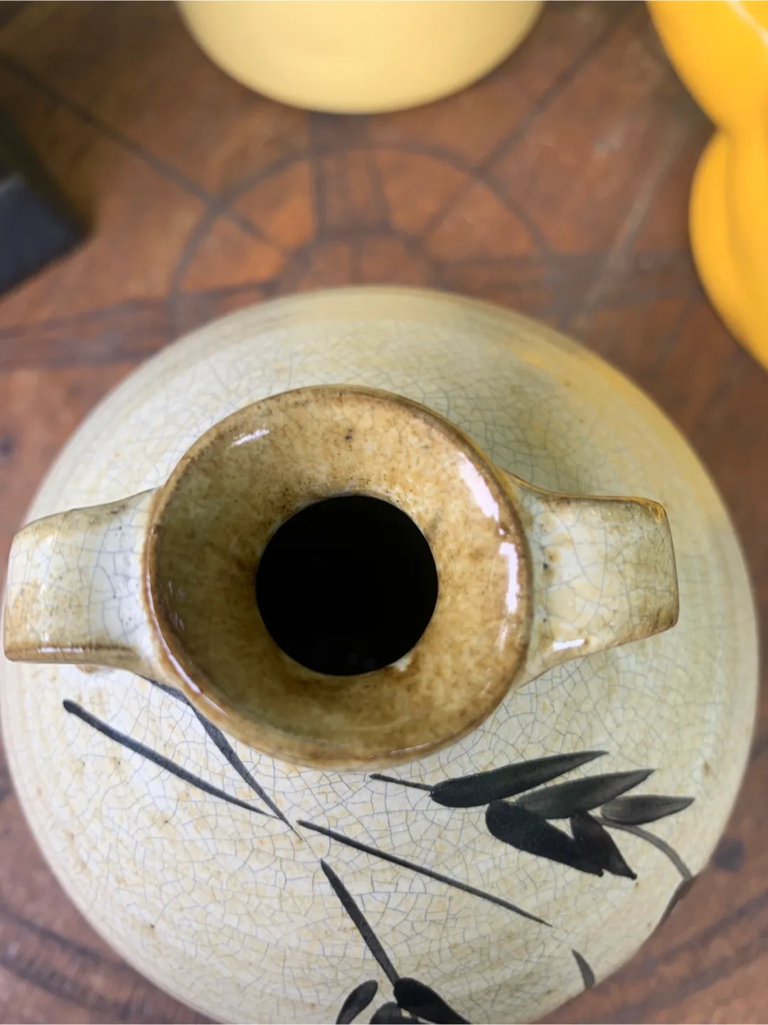 Vintage Pottery Vase with Bamboo Print image indicator(3)