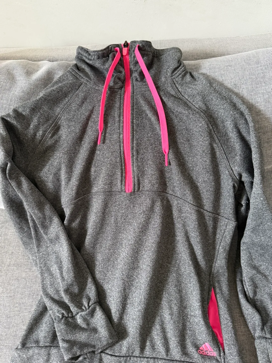 Adidas Climawarm Grey half zip Medium sweater thumbnail