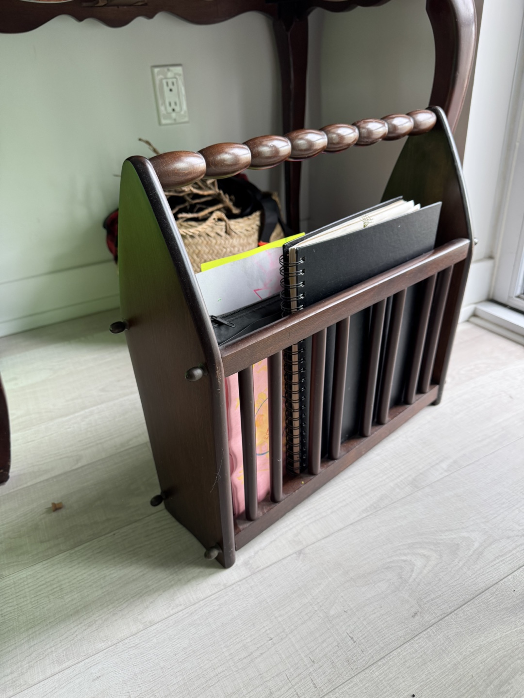 Vintage Wooden Magazine Rack