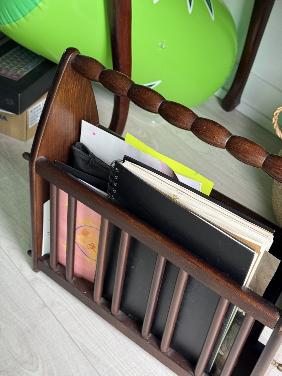 Vintage Wooden Magazine Rack - photo 2