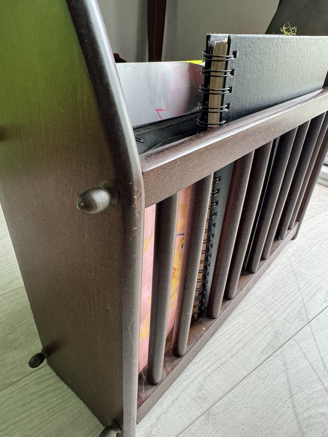 Vintage Wooden Magazine Rack - photo 3