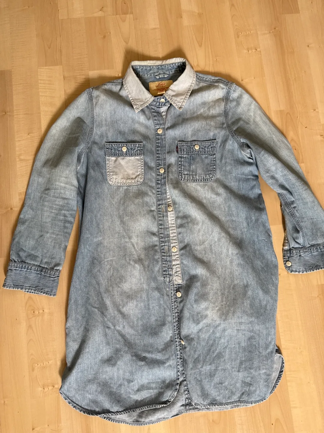 Levis Denim Shirt Dress or layer top size small thumbnail