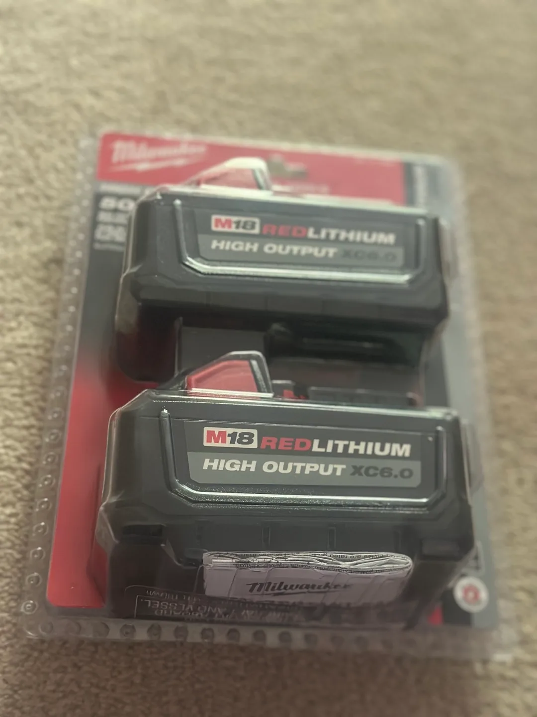 Set of 2 Milwaukee ELEC Tool M18 REDLITHIUM HIGH Output XC6.0 thumbnail