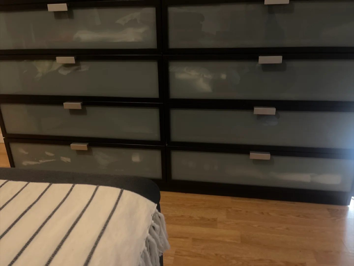 Black Dresser with Frosted Glass Drawers image indicator(2)