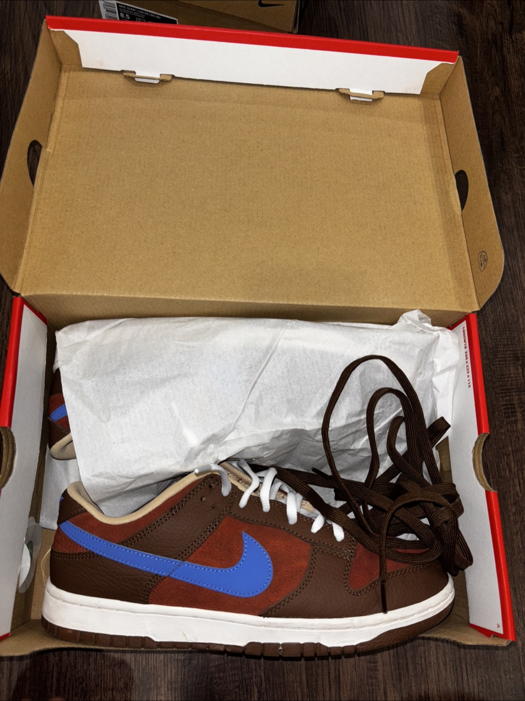 Brown Nike dunk low mens size 10