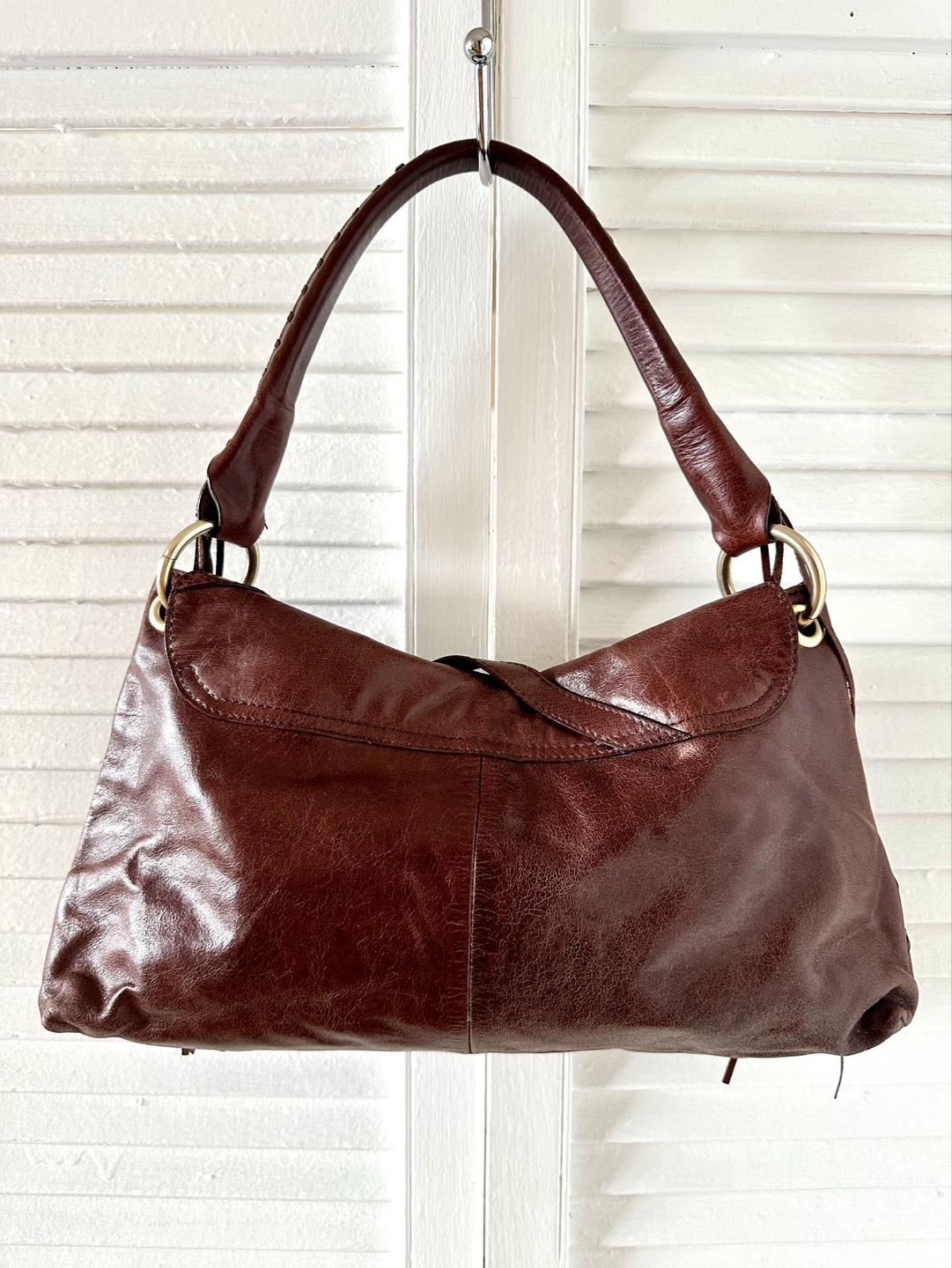 Vía Spiga Brown Leather Shoulder Bag with Studs - photo 5