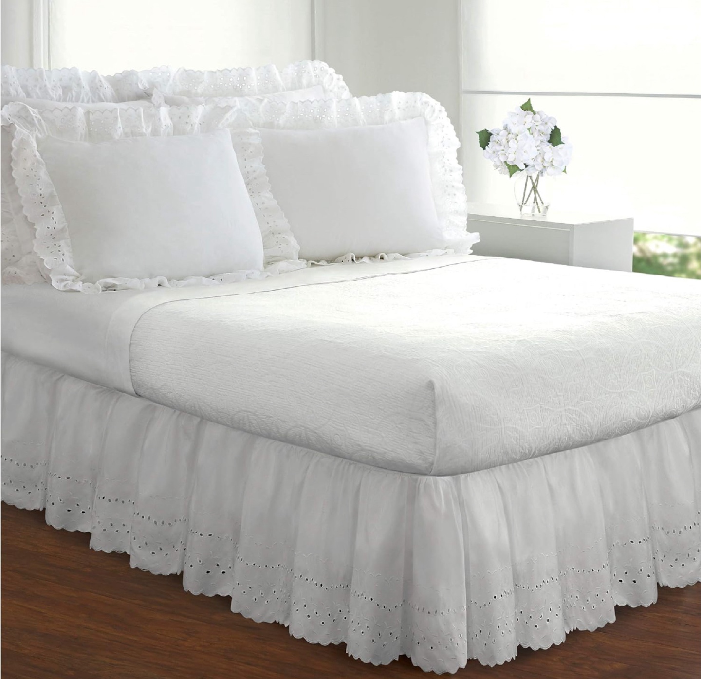 Levinson 14" Ruffled Eyelet Bed Skirt