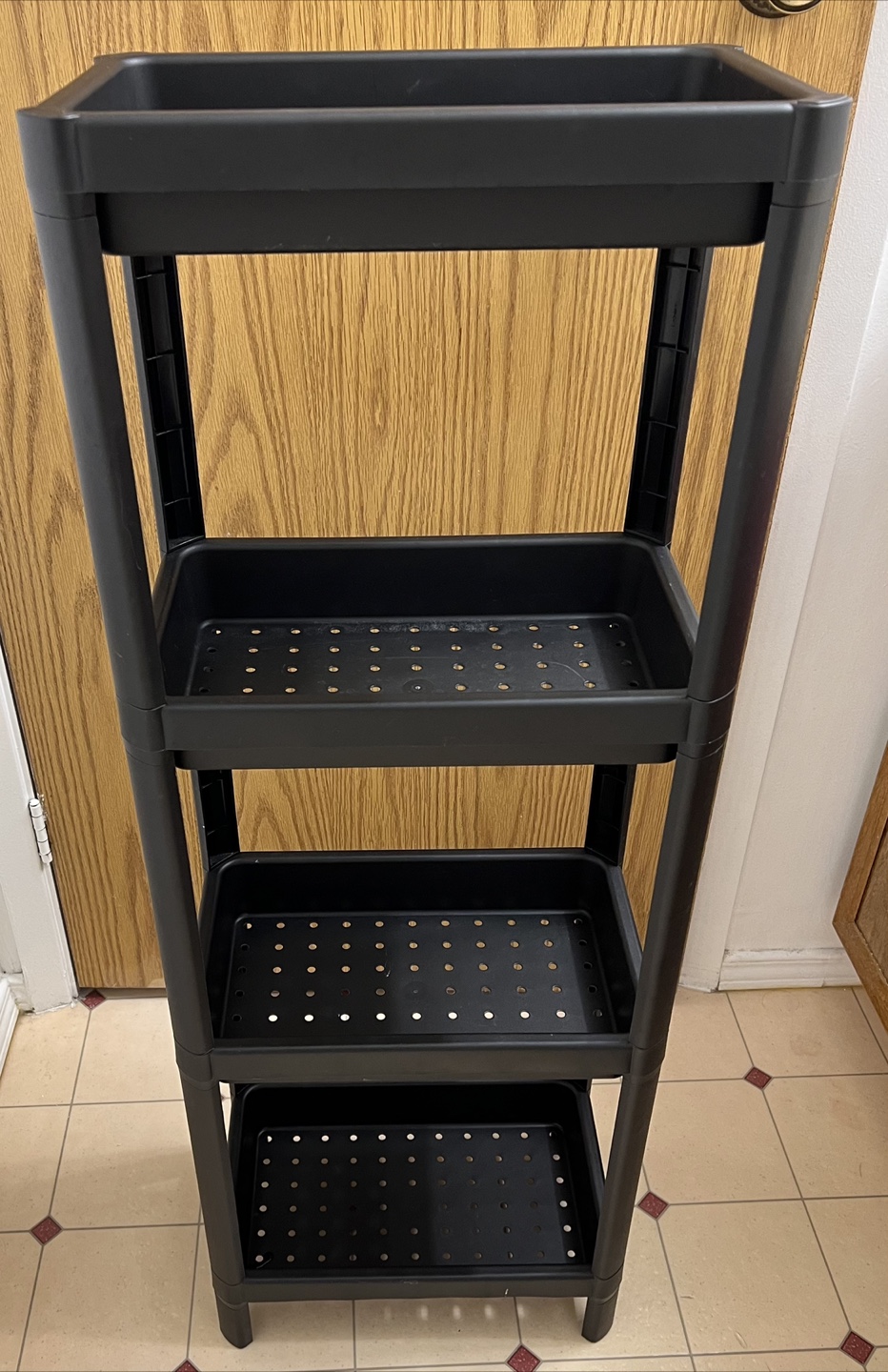 Black Plastic Shelf Unit