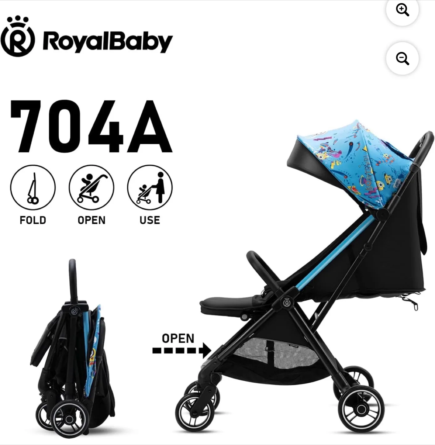 RoyalBaby 360 Classic Seat Compact Fold Travel Stroller image indicator(3)