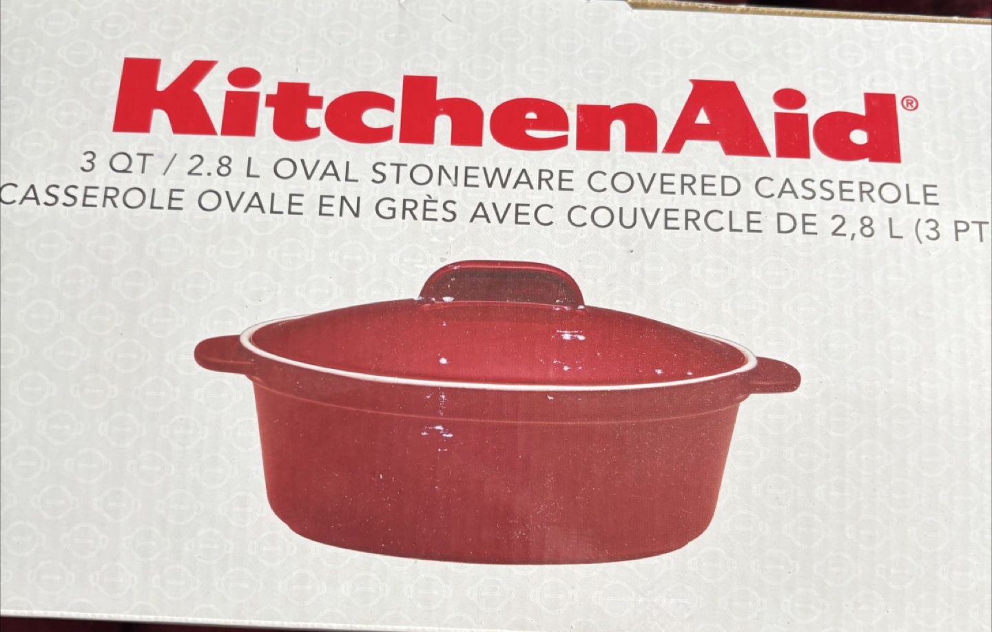 KitchenAid 3QT Oval Stoneware Covered Casserole - photo 2