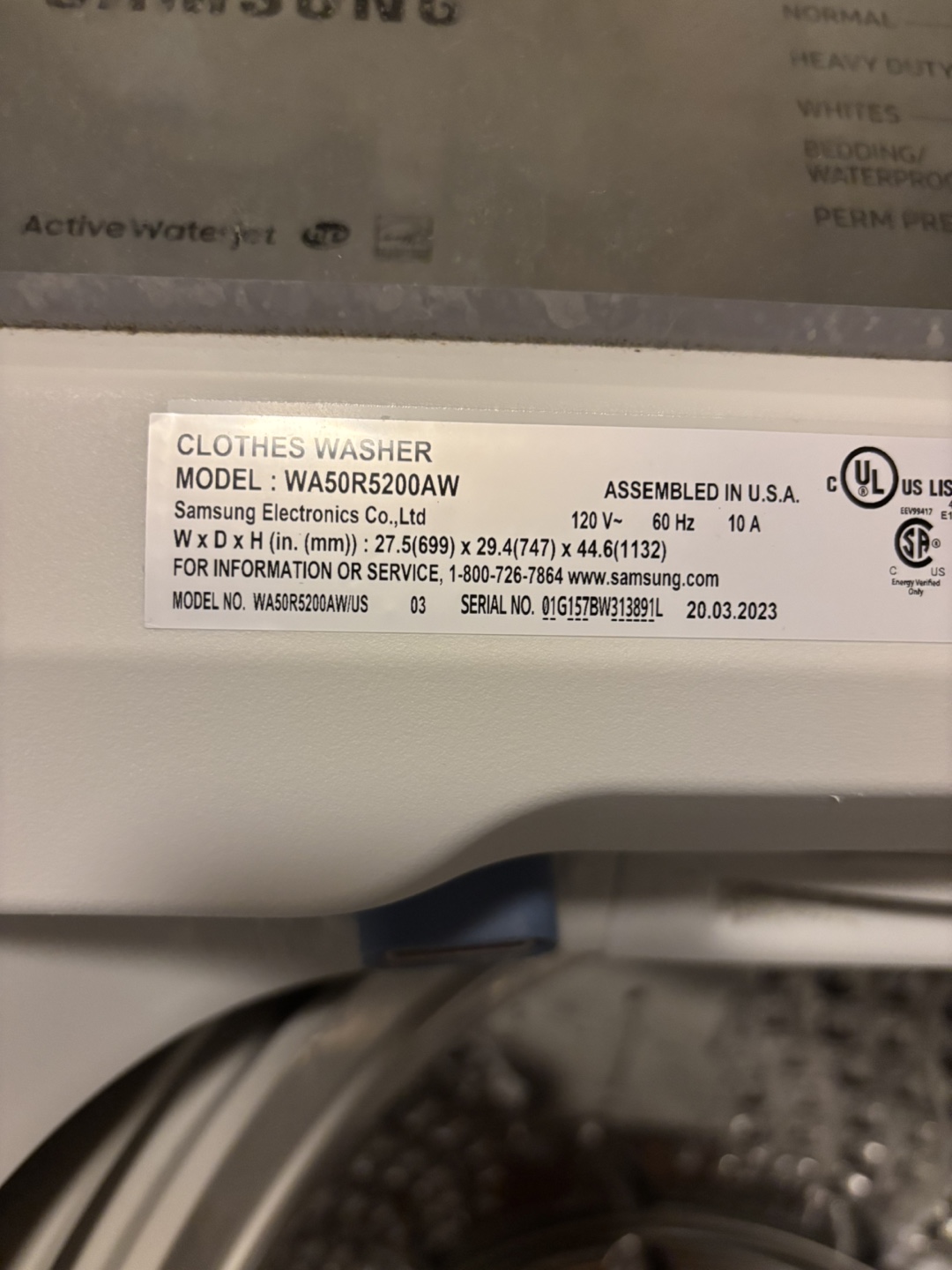 Samsung Top Load Washer - photo 4