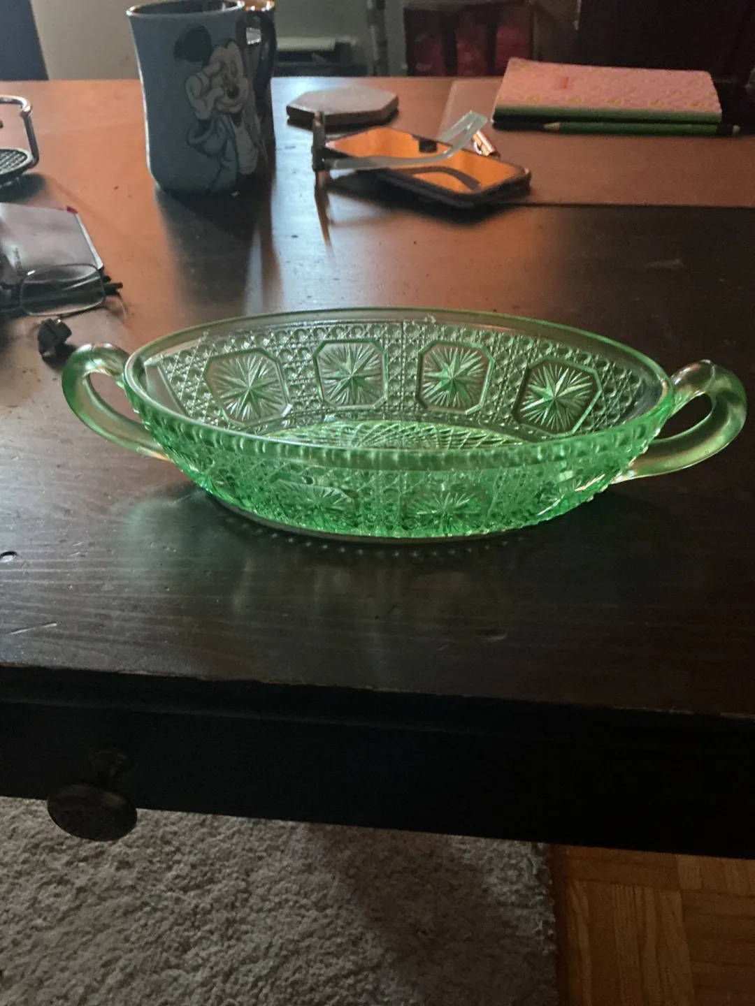 Vintage Green Glass Dish thumbnail