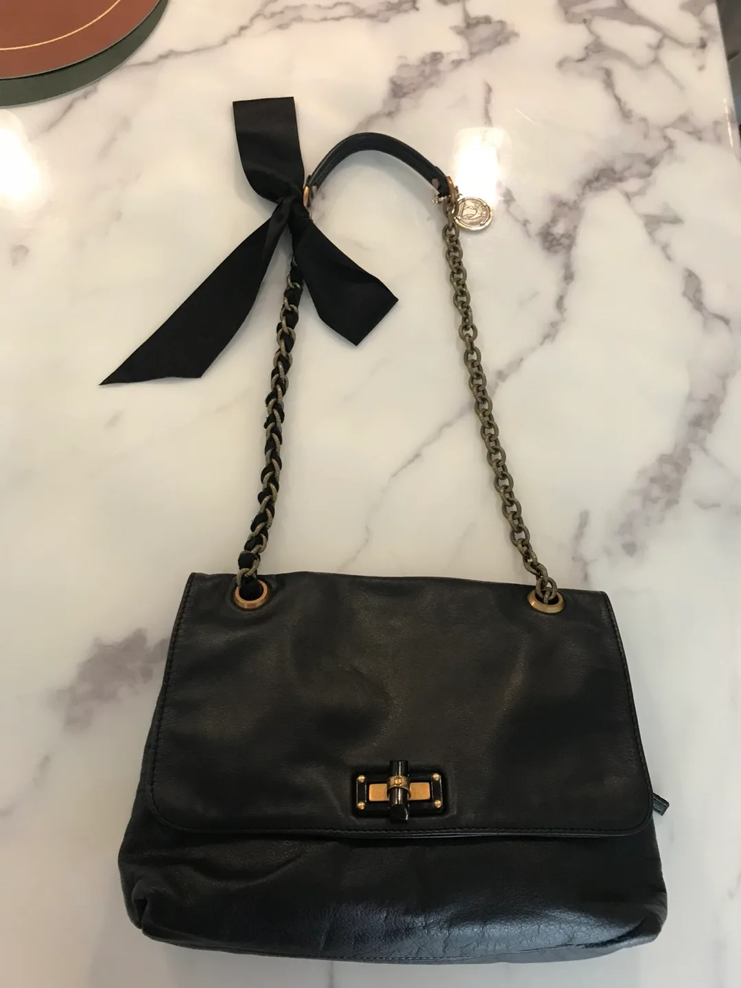 Lanvin Black Leather Shoulder Bag thumbnail