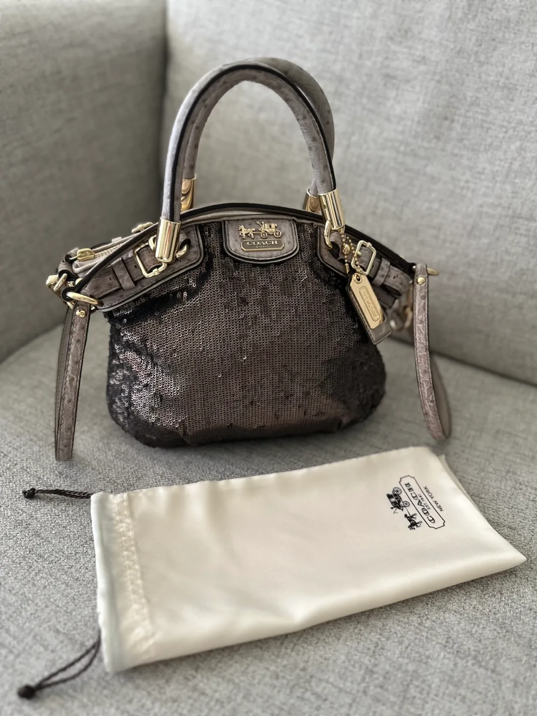 Coach Madison Sophia Mini Sequin Satchel bag. image indicator(3)