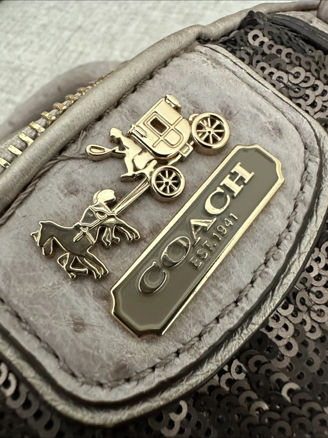 Coach Madison Sophia Mini Sequin Satchel bag. image indicator(4)