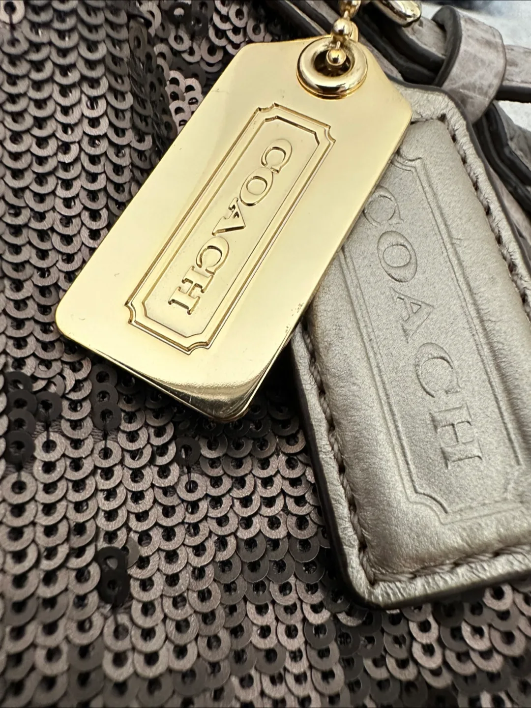 Coach Madison Sophia Mini Sequin Satchel bag. image indicator(5)