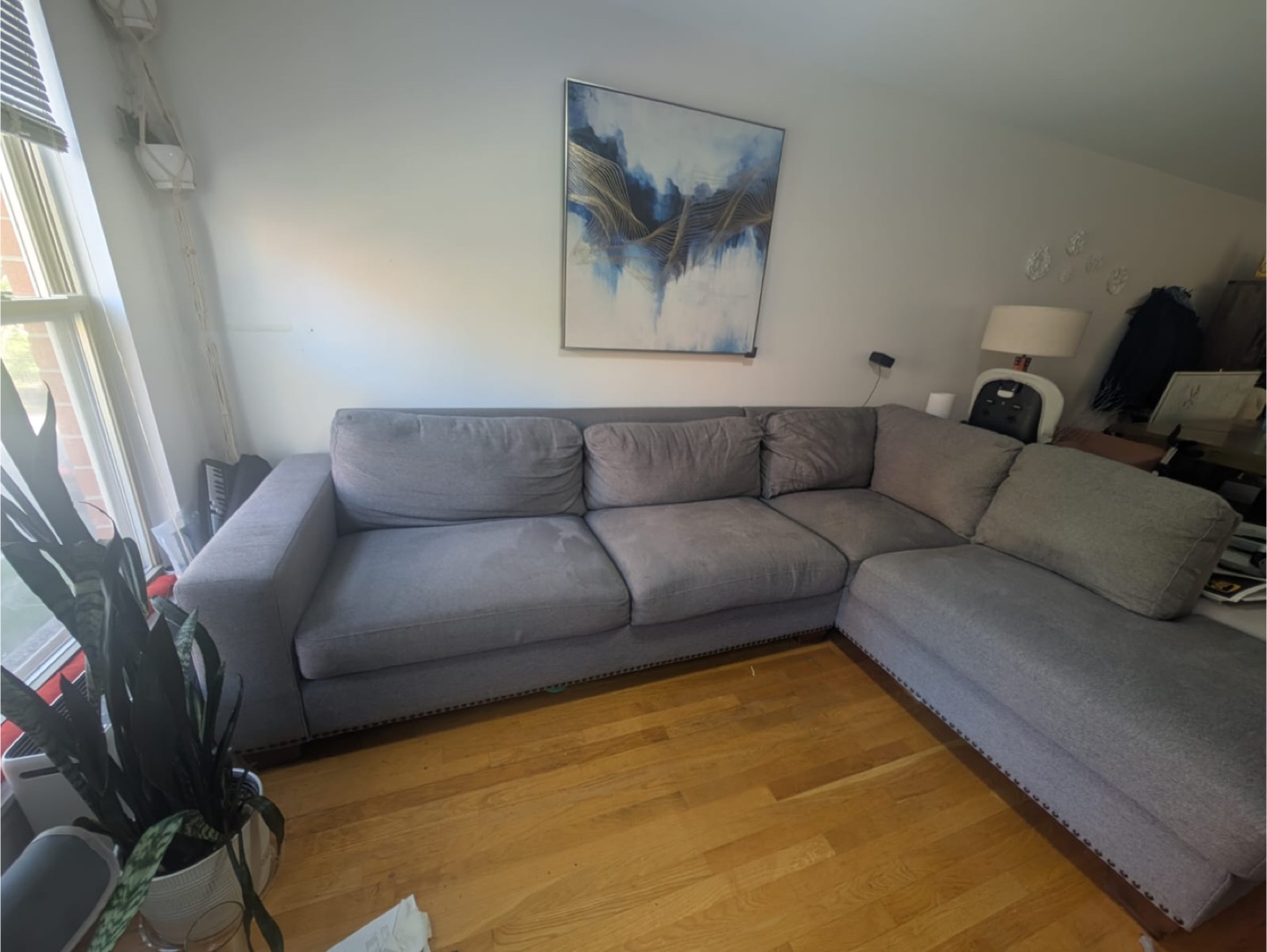Thomasville Gray Sectional Couch - photo 3