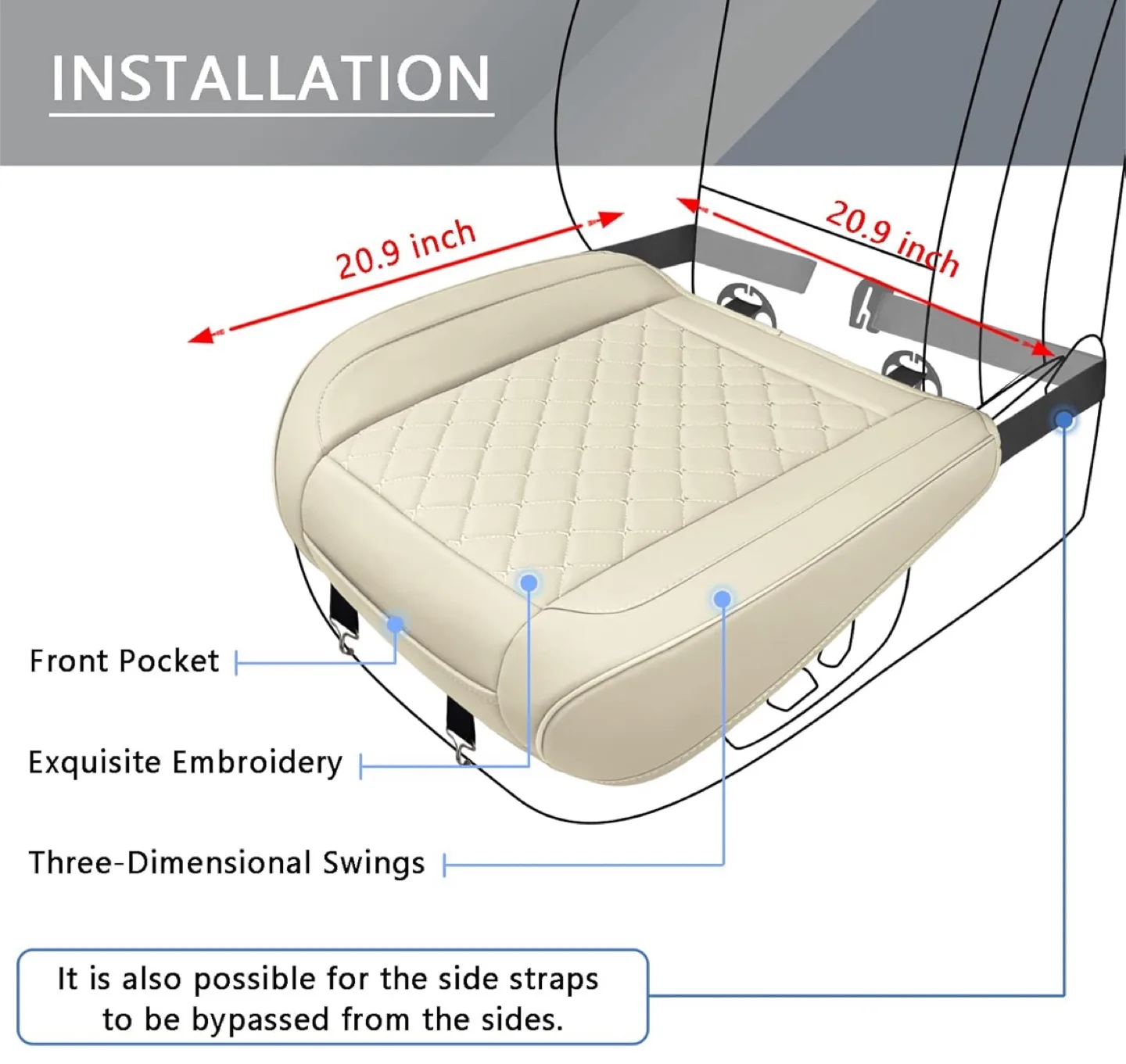 Beige Car Seat Cushion image indicator(3)