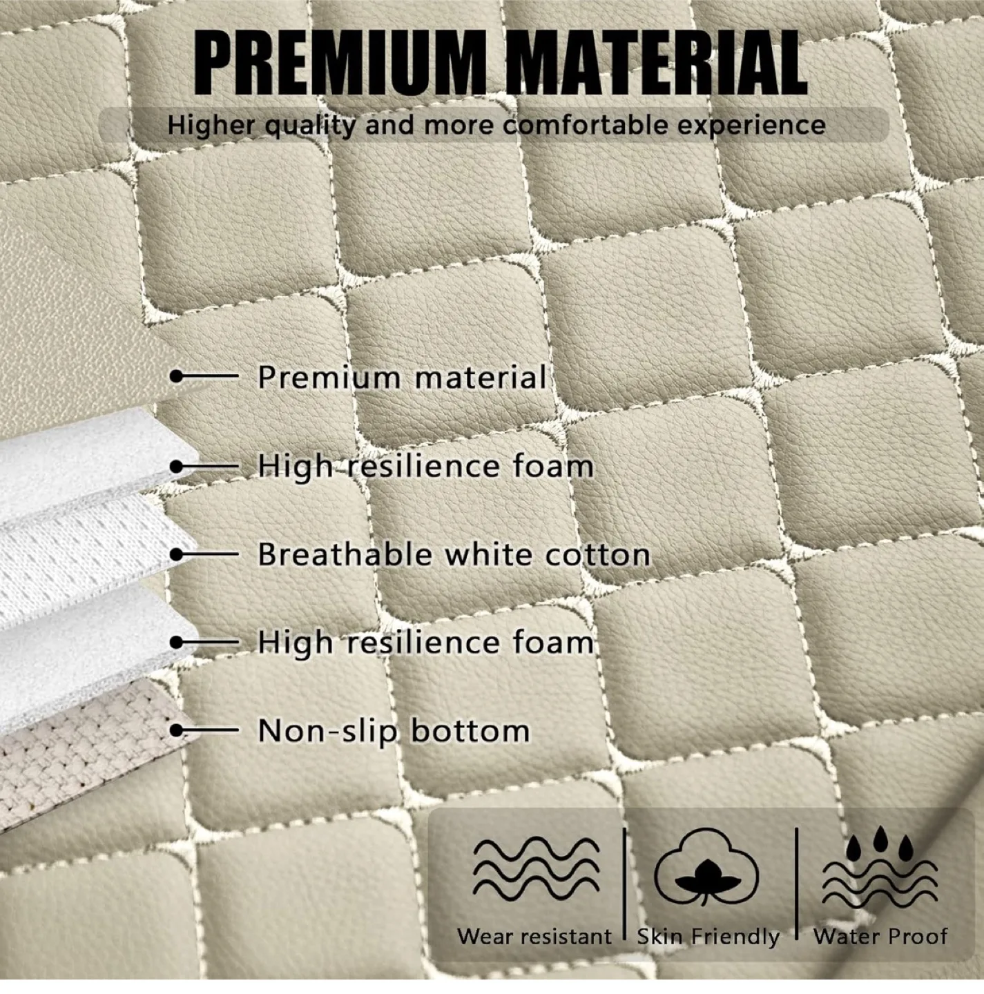 Beige Car Seat Cushion image indicator(2)