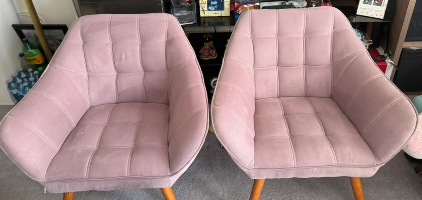 Pair of Pink Accent Chairs image indicator(2)
