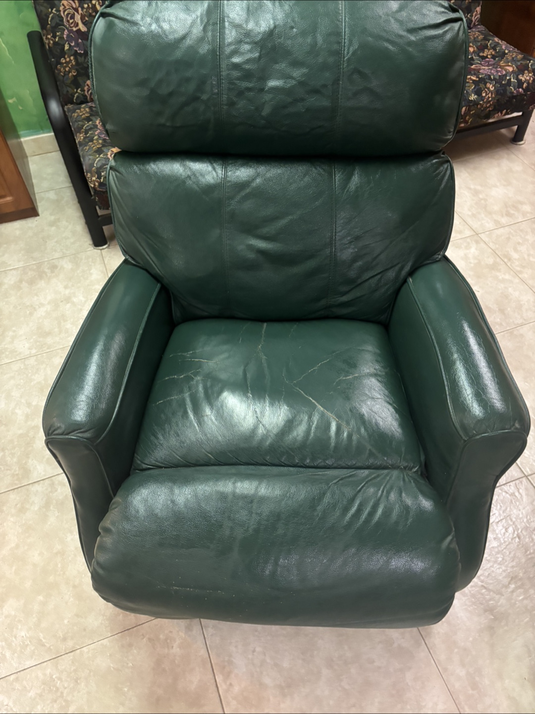 Green Leather Recliner Chair