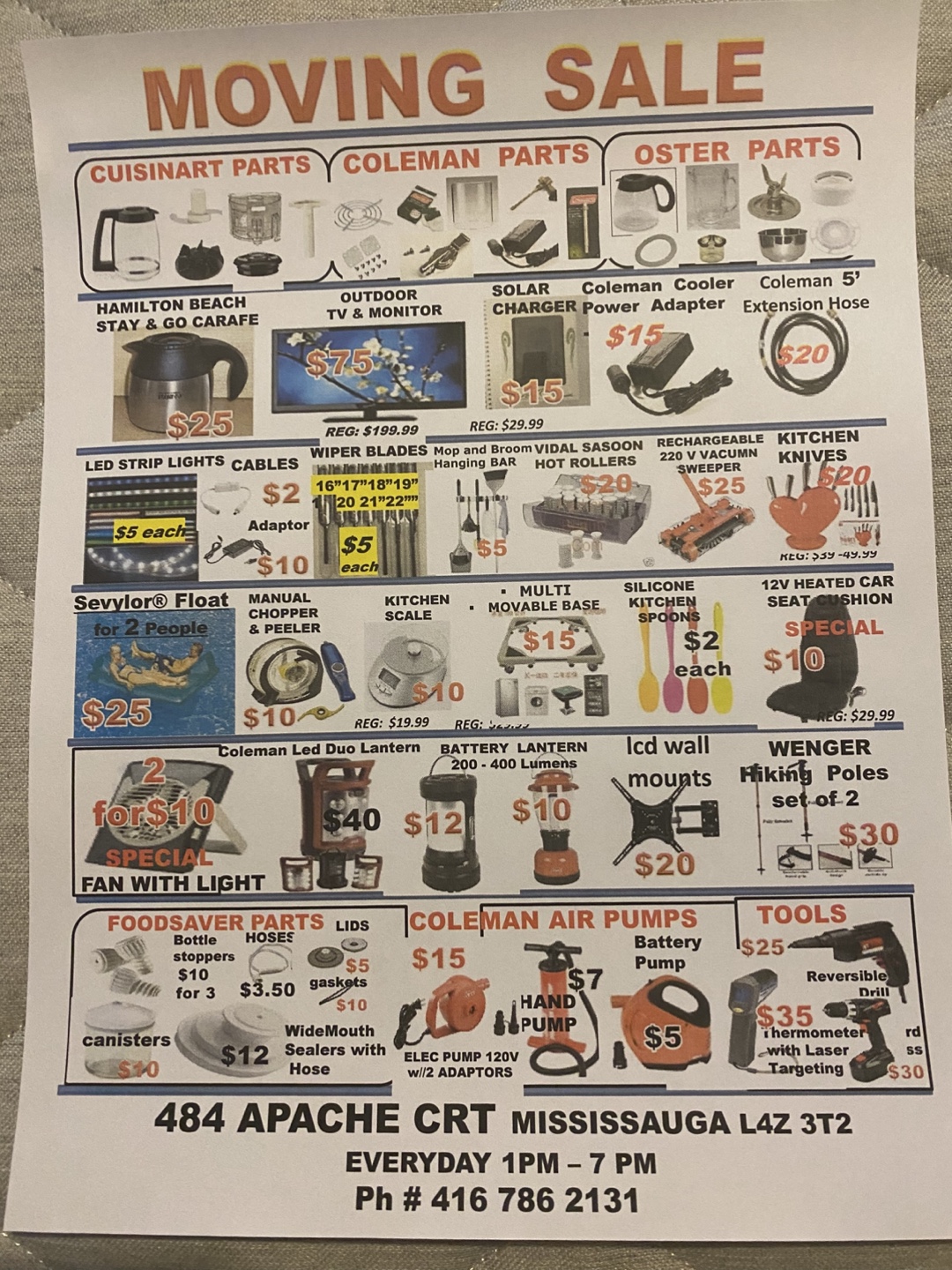 Moving Sale Items All kinds of different items