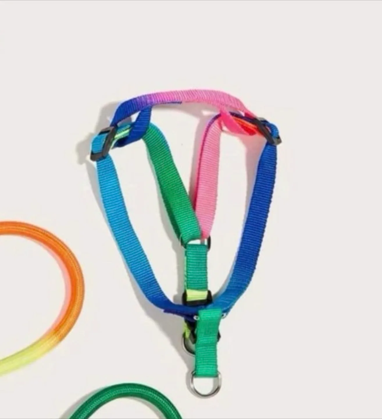 Brand new rainbow dog harness size medium image indicator(3)