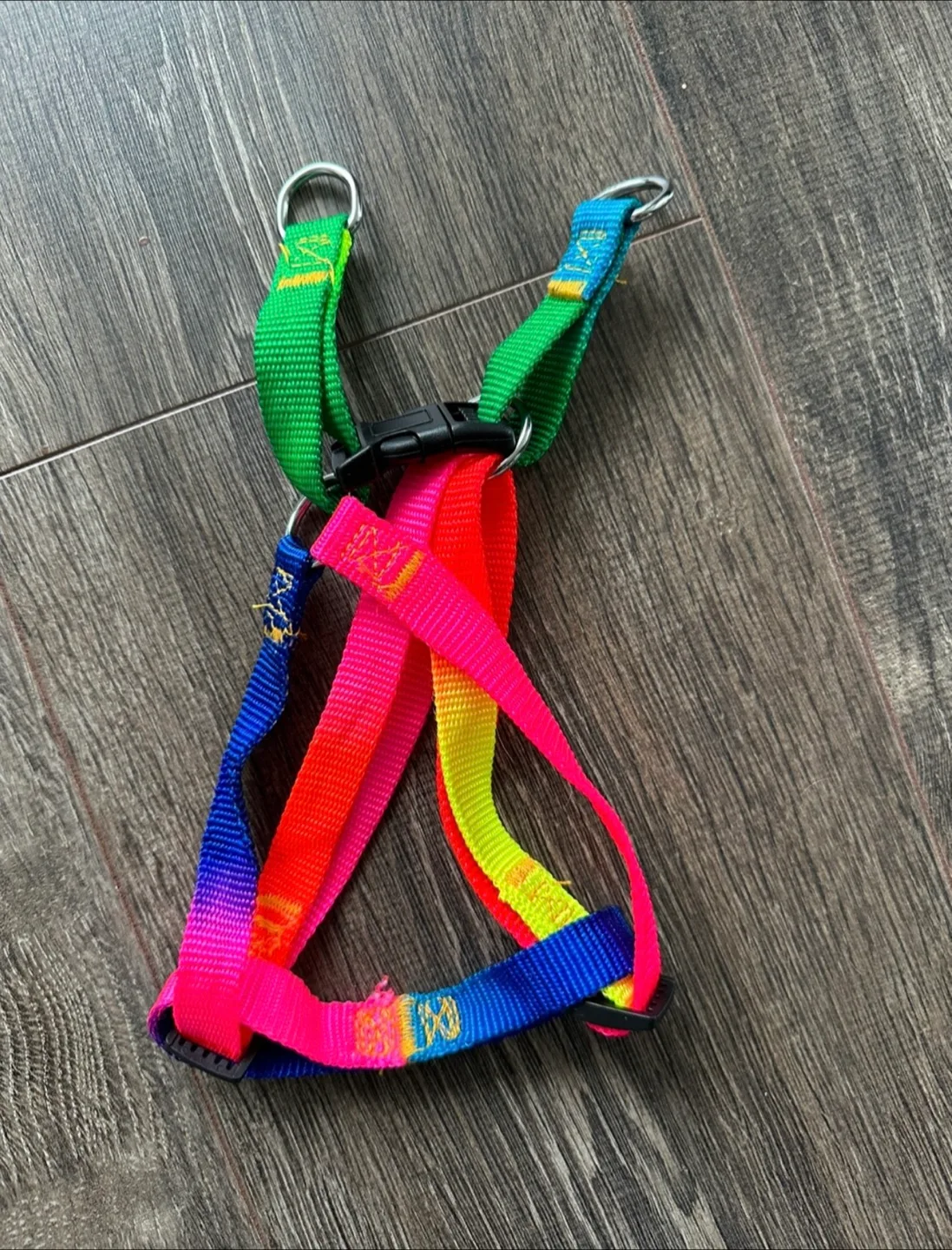 Brand new rainbow dog harness size medium image indicator(2)