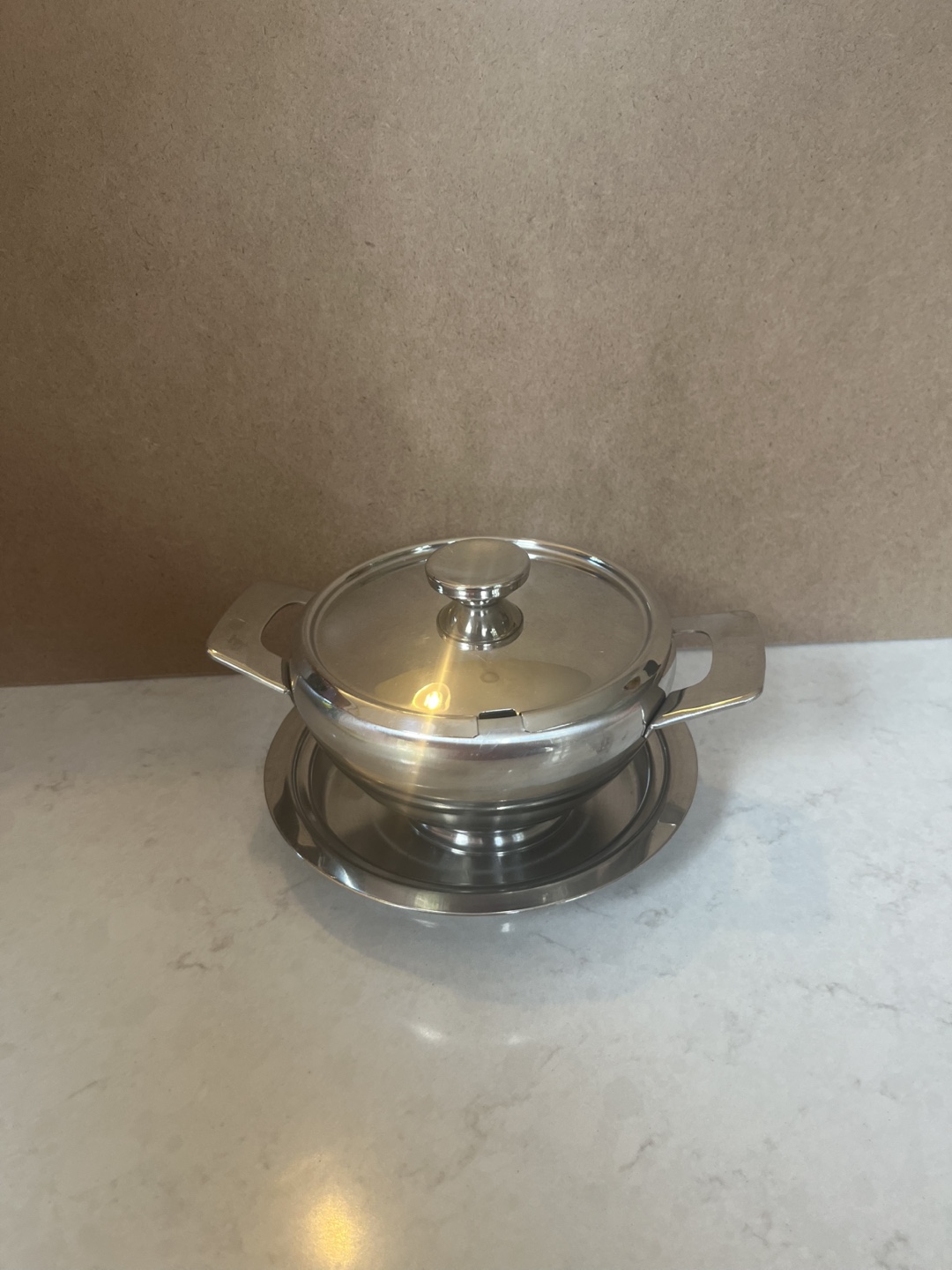 Sugar Bowl with Tray, Aloe (Stainless Steel)