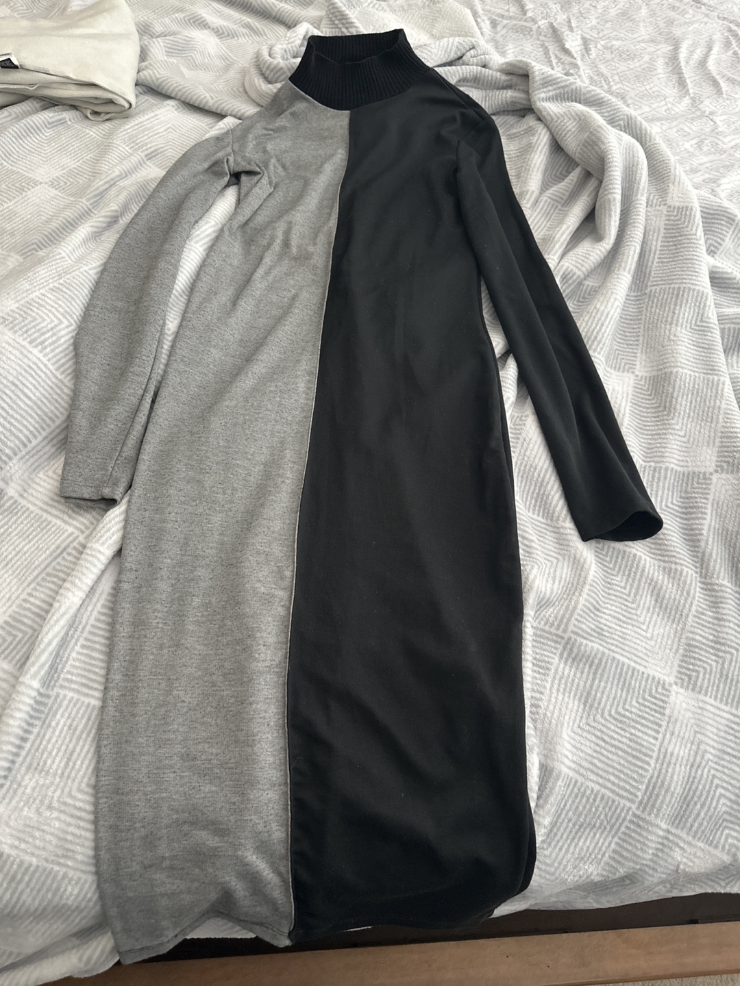 Color-block Turtleneck Dress