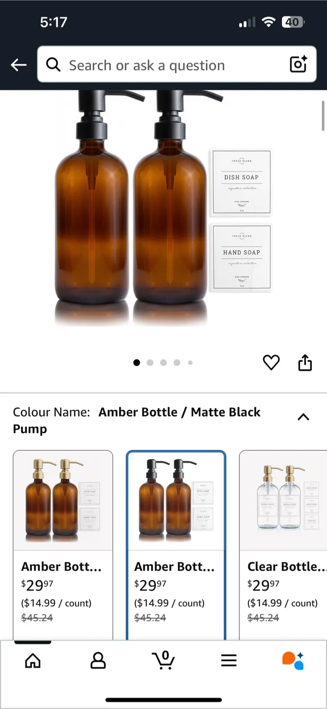 Vine Creations Amber Glass Soap Dispensers image indicator(4)