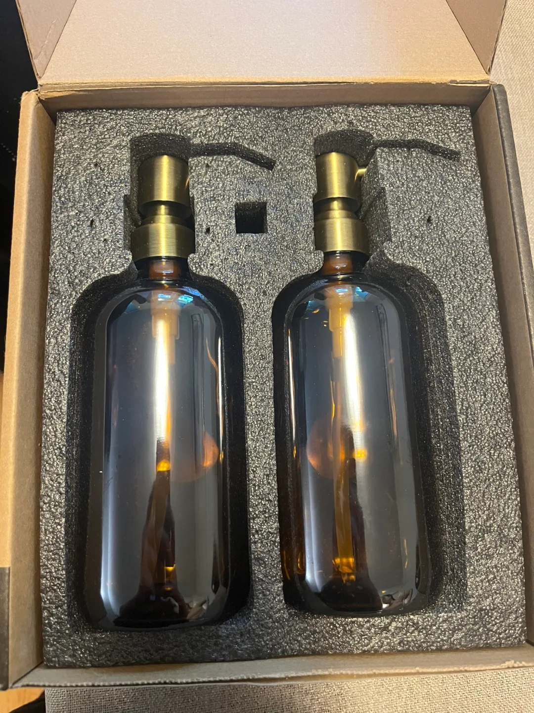 Vine Creations Amber Glass Soap Dispensers thumbnail